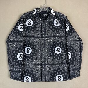 Section 8 Jacket‎ Mens Small Black Bandanna 8 Ball Puffer Streetwear Jacket
